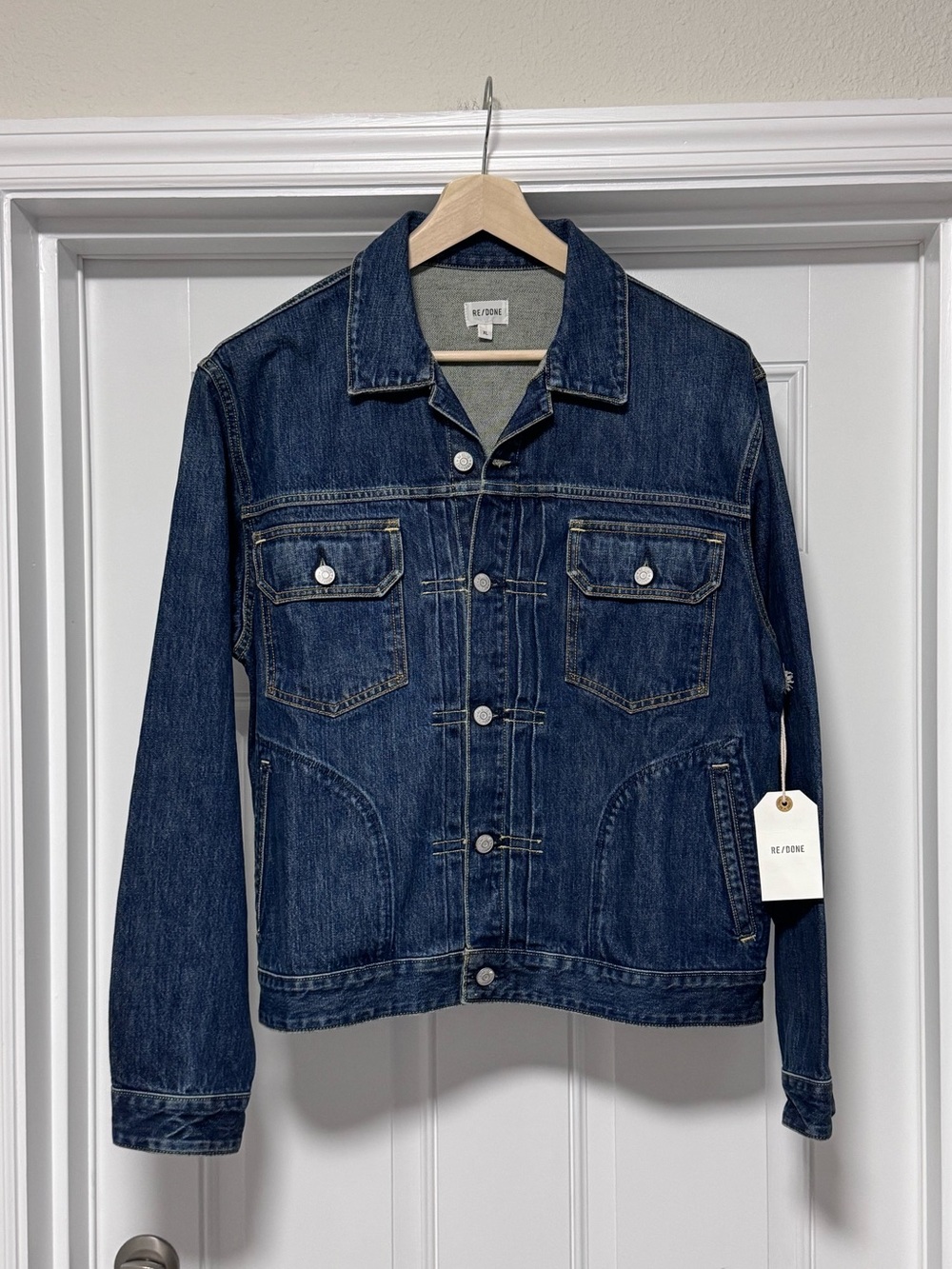 NWT RE/DONE Men’s Classic Denim Jacket 1 Year Wear Blue XL MSRP $450